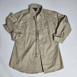 Propper Mens Khaki Tactical Ripstop Long Sleeve Shirt F5312 Tan Size M Regular